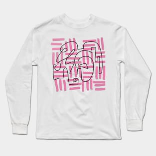 Abstract Pattern Pink Long Sleeve T-Shirt